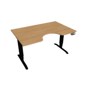 Pracovný stôl Motion Ergo, PO, 3S, 140x61-128x90 cm, dub/čierna