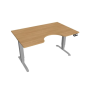 Pracovný stôl Motion Ergo, PO, 3S, 140x61-128x90 cm, dub/sivá
