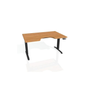 Pracovný stôl Motion Ergo, PO, 2S, 180x70,5-120,5x90 cm, jelša/čierna