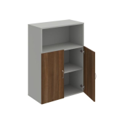 Policová skriňa Drive, 80x111x42 cm, orech/sivá