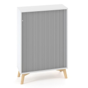 Policová skriňa ALFA ROOT, žalúziové dvere RAL9010, 2 police, 80x45x121,5cm, biela