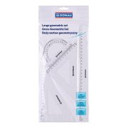 Rysovacia súprava pravítiek DONAU veľká transparentná