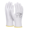 Rukavice pletené, polomáčané DONAU SAFETY PU kat. II biele veľ. 8