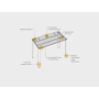 Pracovný stôl Uni, 120x75,5x80 cm, čerešňa/čierna