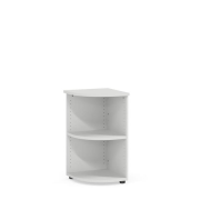 Policová skriňa BASIC, otvorená, rohová, 40x40x76,5cm, biela