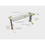 Pracovný stôl Flex, 160x75,5x60 cm, dub/kov