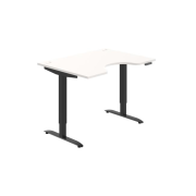 Pracovný stôl Motion Ergo, PO, 2S, 120x70,5-120,5x90 cm, biela/čierna