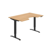 Pracovný stôl Motion Ergo, PO, 2S, 140x70,5-120,5x90 cm, dub/čierna