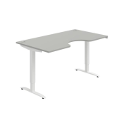 Pracovný stôl Motion Ergo, ZO, 2S, 160x70,5-120,5x90 cm, sivá/biela