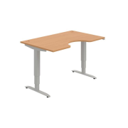 Pracovný stôl Motion Ergo, ZO, 3S, 140x61-128,x90 cm, buk/sivá