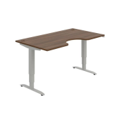 Pracovný stôl Motion Ergo, ZO, 3S, 160x61-128x90 cm, orech/sivá
