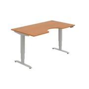 Pracovný stôl Motion Ergo, PO, 3S, 160x61-128x90 cm, jelša/sivá